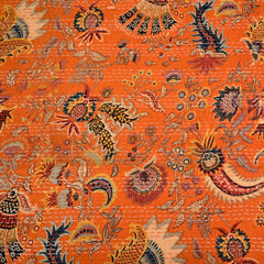 Blooming Kantha Artwork Bohemian Cotton Bedsheet