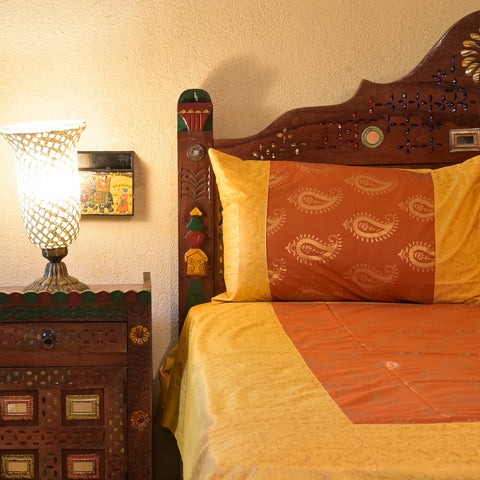 Rajasthani Silk Double Bedsheet