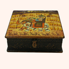 Hand Painted Dhola Maru Wooden Jewellery Box Decorative Showpiece