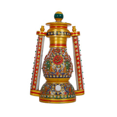 Antique Meenakari Work Rajasthani Marble Light Lantern Lamp for Home Decoration