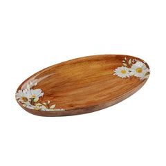 Daisy-Ellipse Wooden Platter