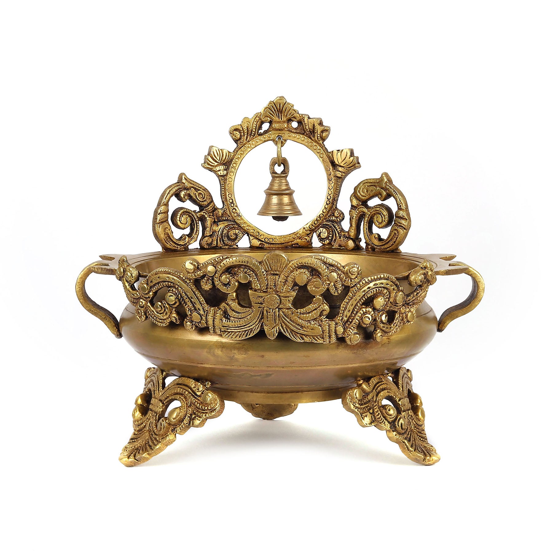 Antique Brass Urli with Bell