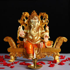 Lord Ganesha on Singhasan Murti