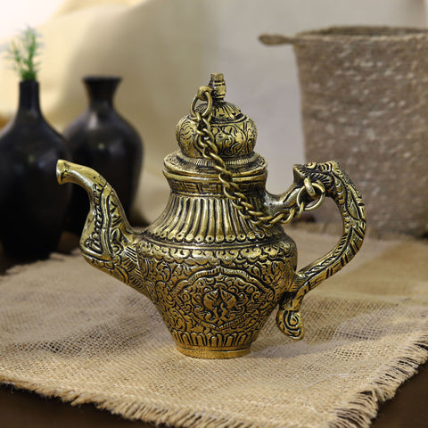 Buy CHOKHI DHANI KALAGRAM  Unveiling Timeless Elegance - The Vintage Brass  Teapot. Online at Low Prices in India 