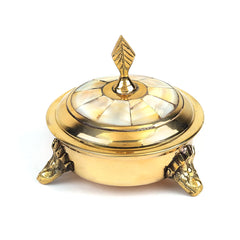Pearl Brass Sindoor Box