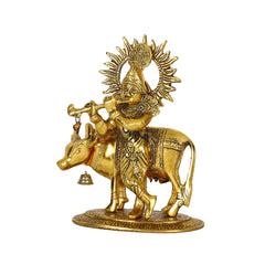 Lord Krishna with Cow Statue