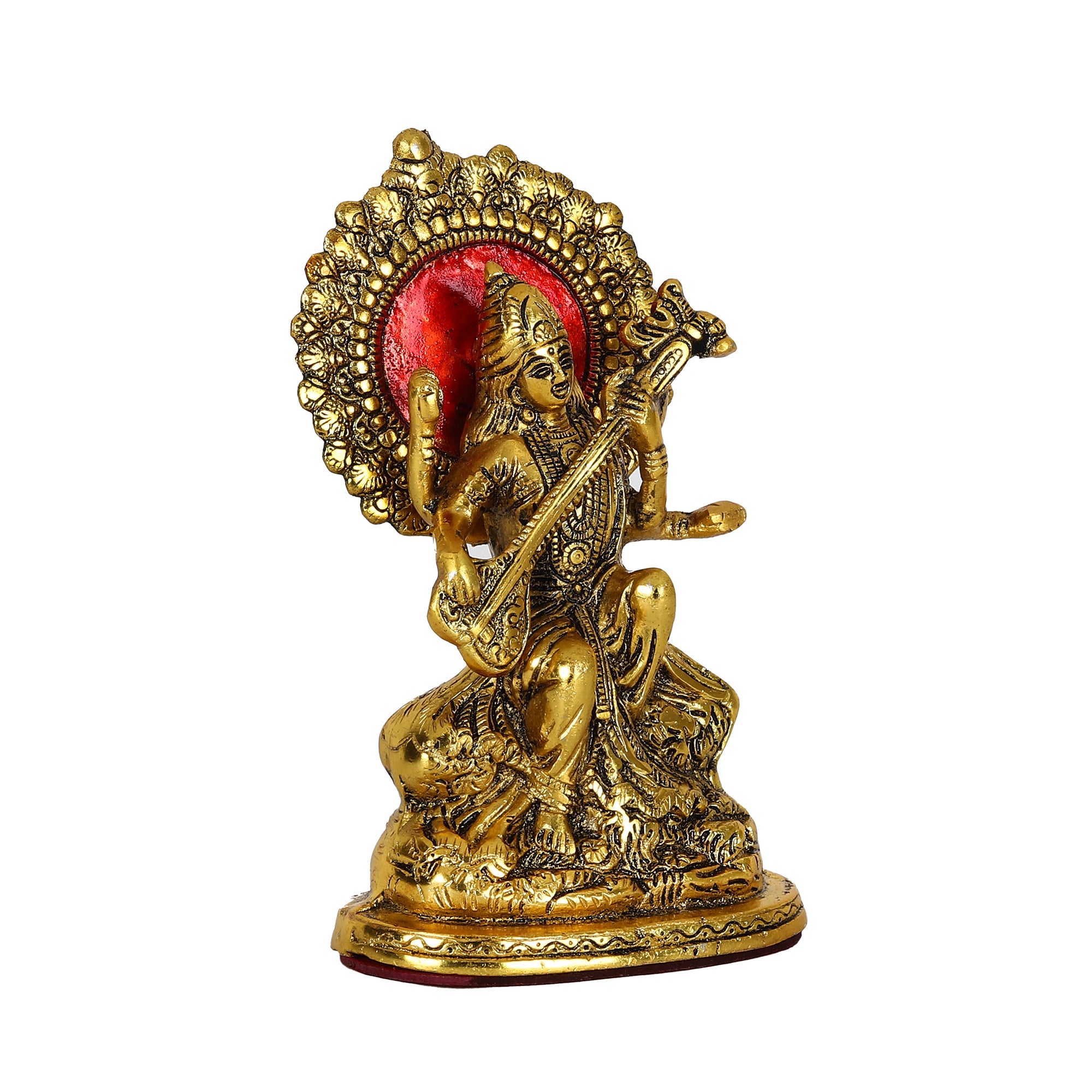 Goddess Saraswati Playing Veena Statue