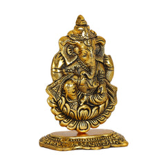 Lord Ganesha Sitting on Lotus Flower Statue