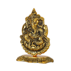 Lord Ganesha Sitting on Lotus Flower Statue