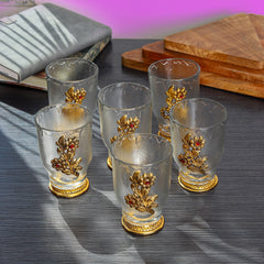 Handcrafted Traditional Meenakari Work Glass Set of 6 Kitchenware