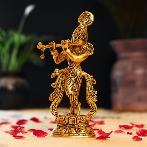 Lord Krishna Playing Flute Statue