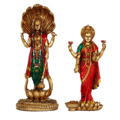 Lord Vishnu with Laxmi G Resin Statue
