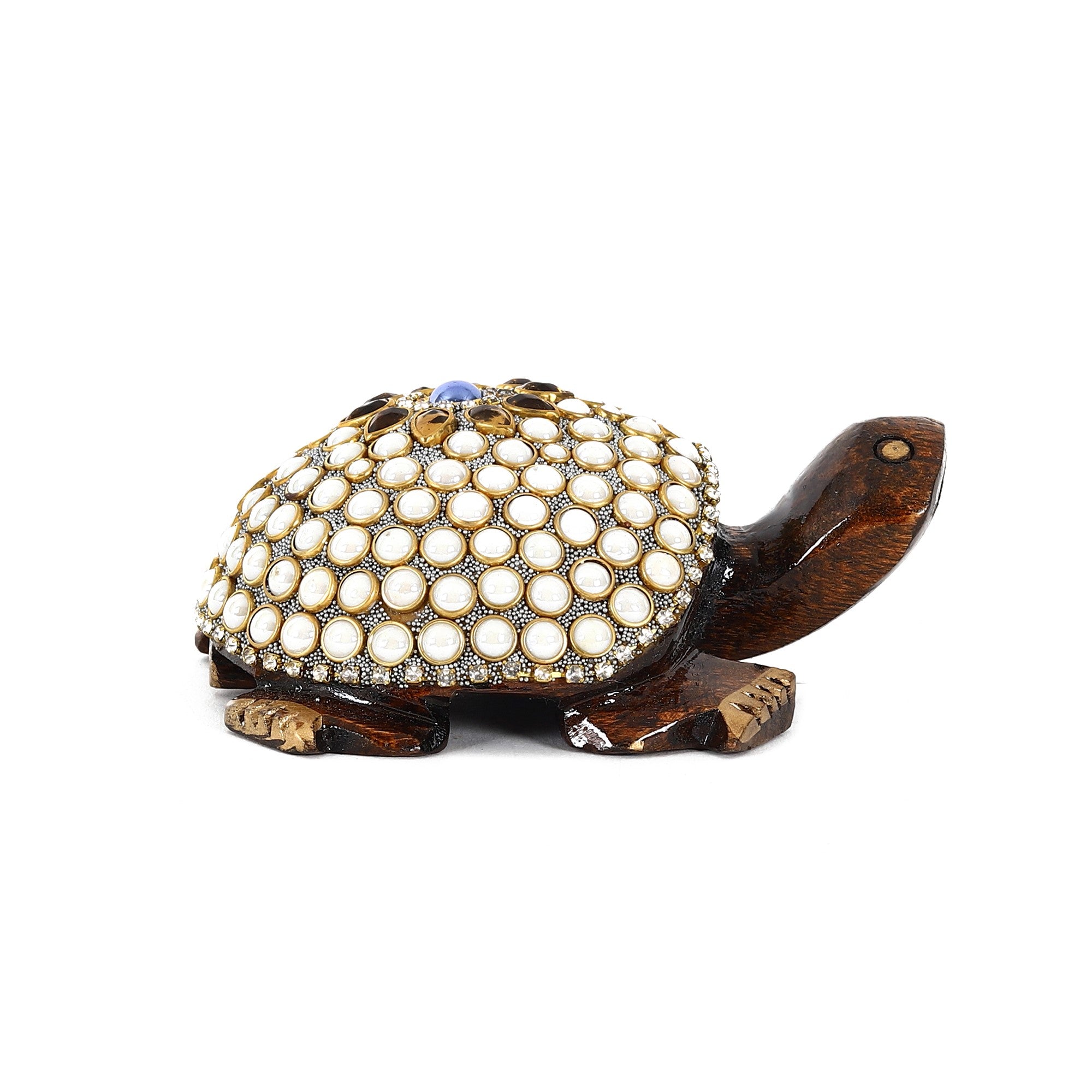 Artsy Wooden Turtle Showpiece (small)