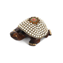 Artsy Wooden Turtle Showpiece (medium)