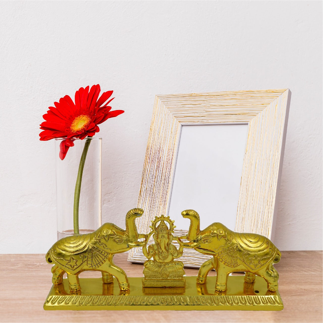 Gold Plated Brass Double Elephant Chopra/Dhani