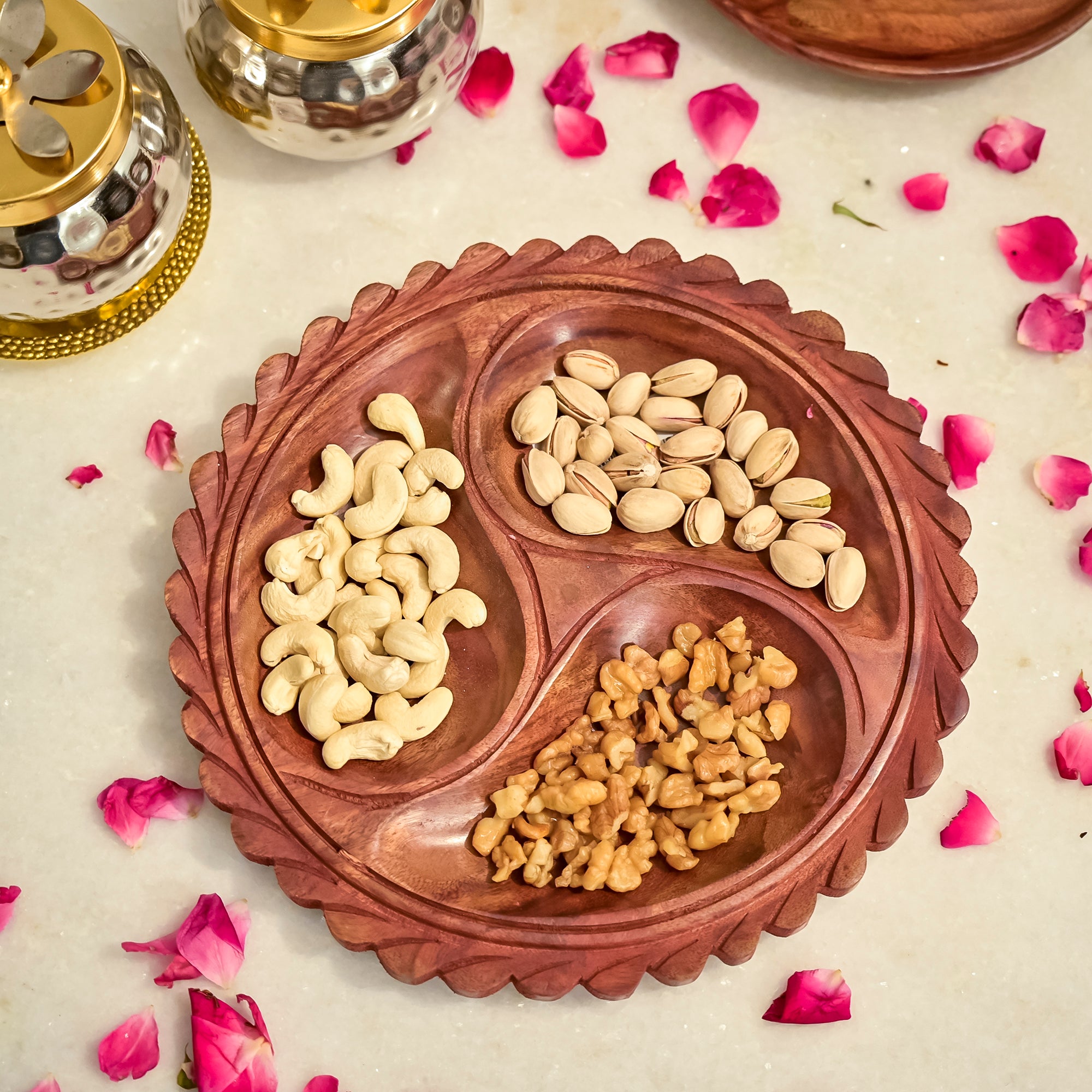 Natural Wooden Dry Fruit Tray