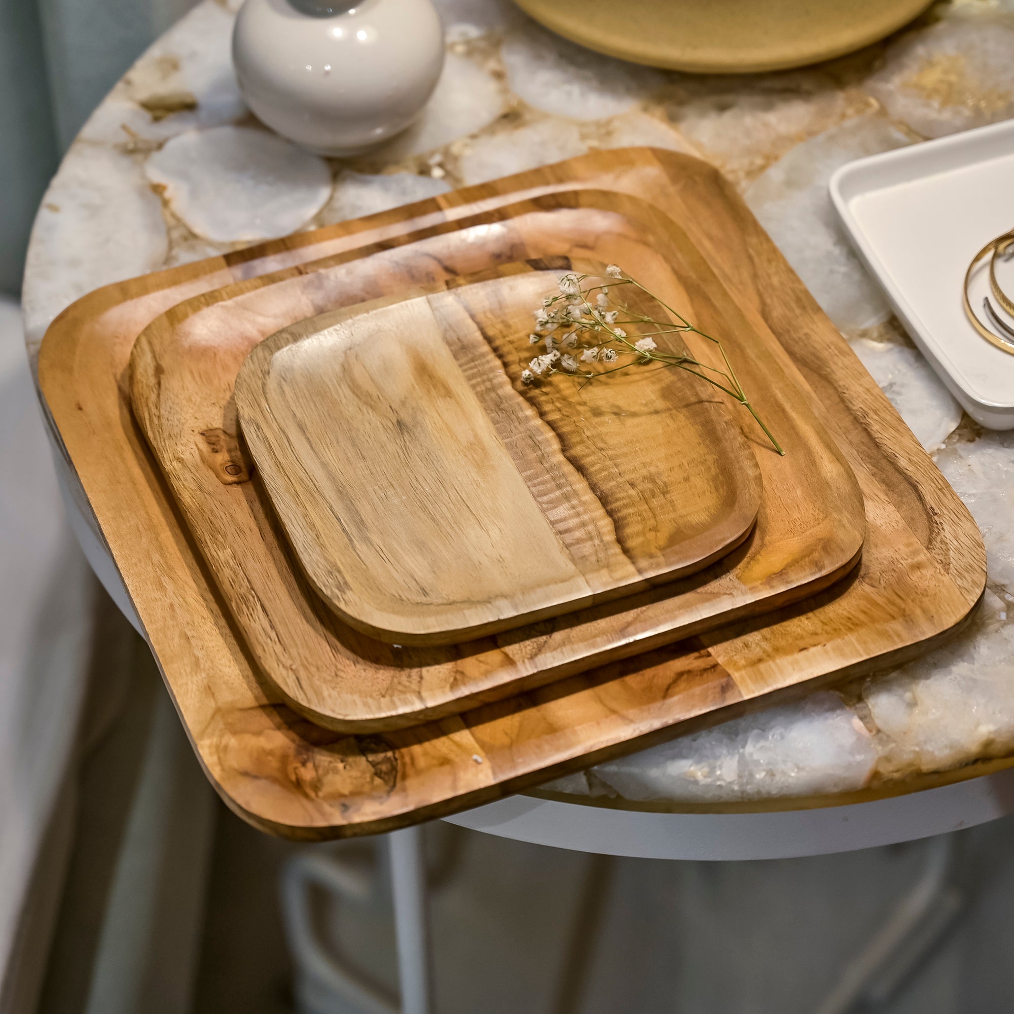 Natural Square Wooden Platter
