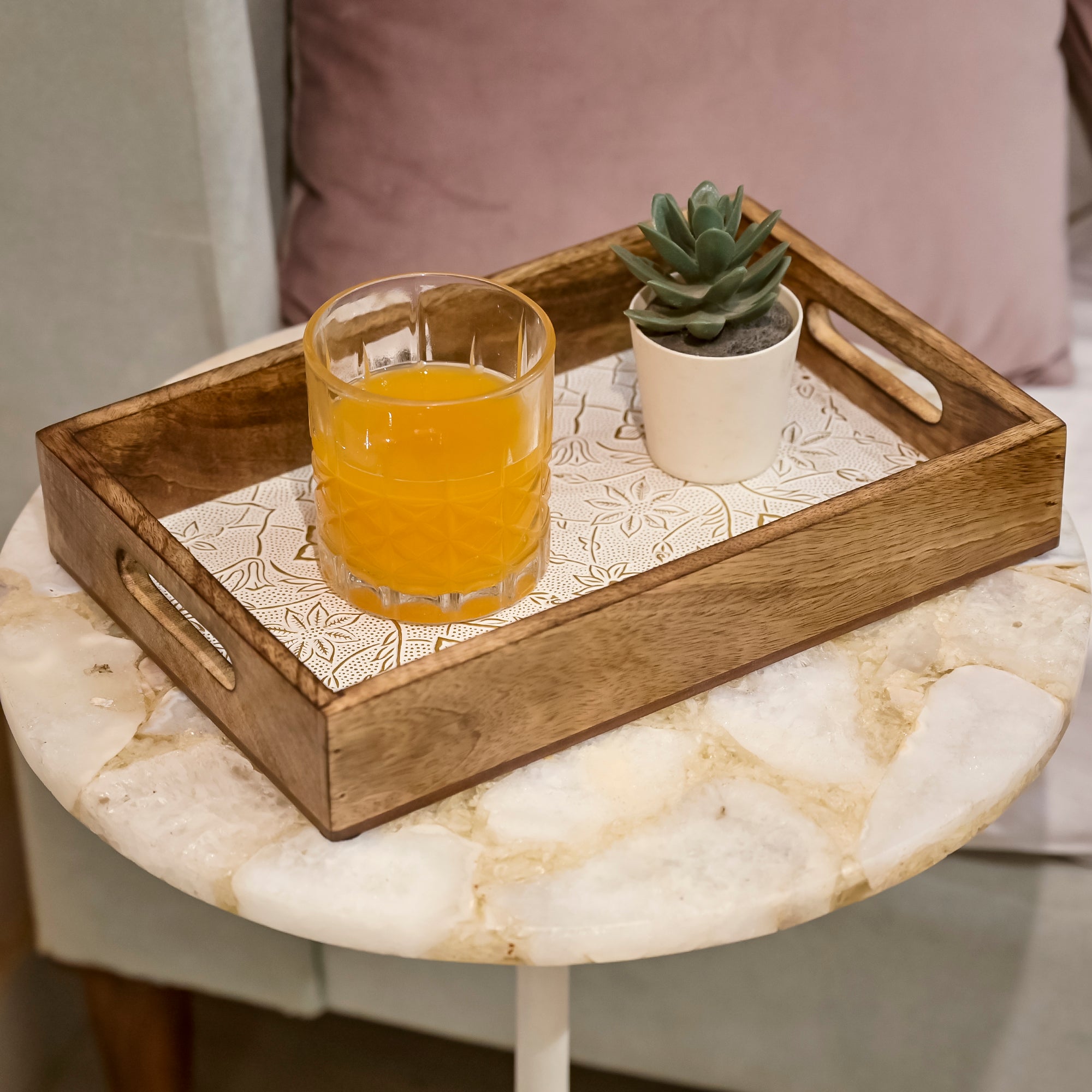Floral Wooden Tray